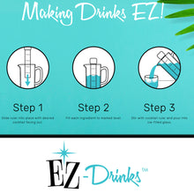 Load image into Gallery viewer, EZ DRINKS COCKTAIL PITCHER W/ 5 COCKTAIL RULERS &amp; 20 RECIPES
